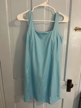 All in Motion for Target Light Blue Sleeveless Square-Neck Active Dress